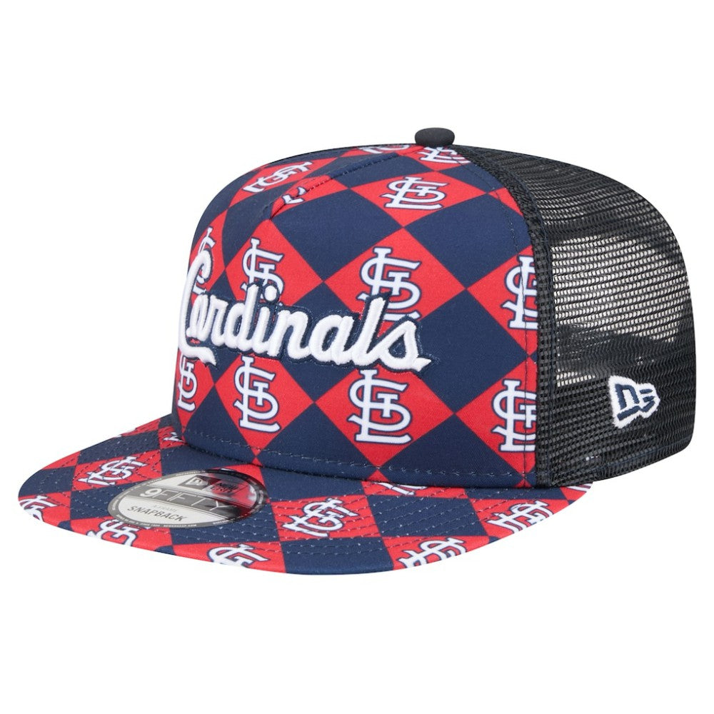 St. Louis Cardinals Seeing Diamonds A-Frame Trucker 9FIFTY Snapback Hat - Navy | New Era