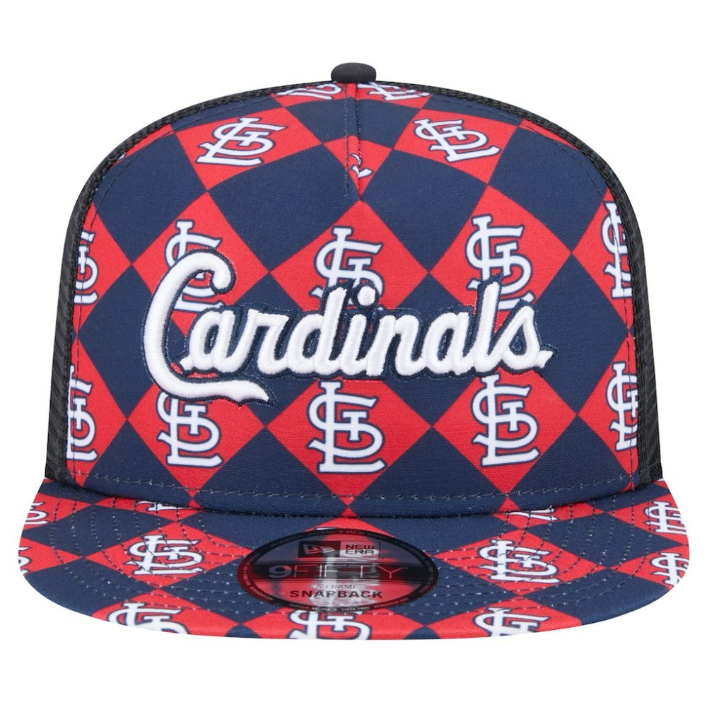 St. Louis Cardinals Seeing Diamonds A-Frame Trucker 9FIFTY Snapback Hat - Navy | New Era