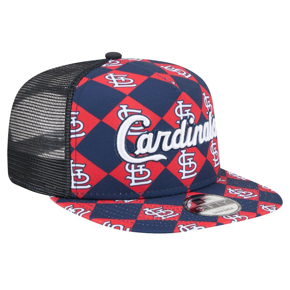 St. Louis Cardinals Seeing Diamonds A-Frame Trucker 9FIFTY Snapback Hat - Navy | New Era