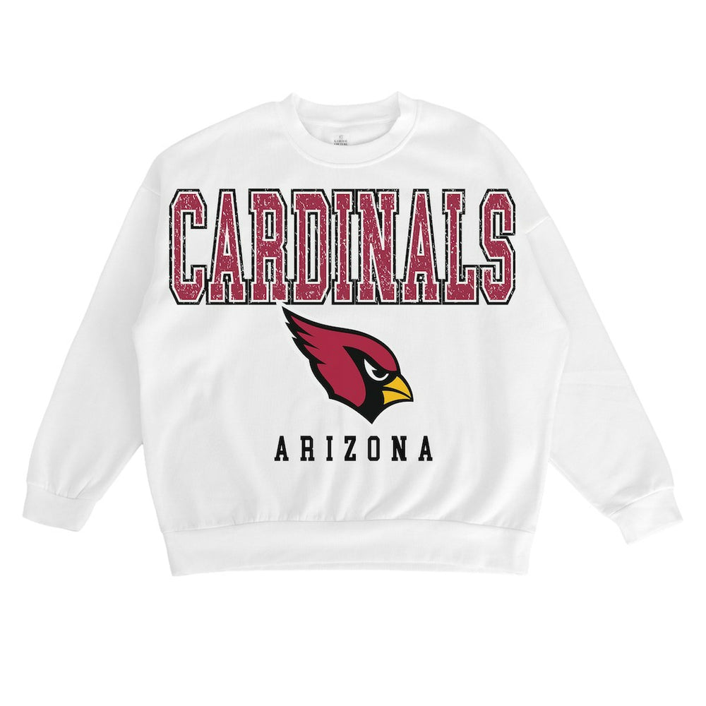 Arizona Cardinals Gameday Couture Women's Sunday Drives Oversized Crewneck Pullover Sweatshirt – White discount