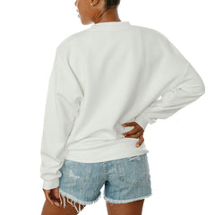 Houston Texans Gameday Couture Women's Sunday Drives Oversized Crewneck Pullover Sweatshirt – White sale