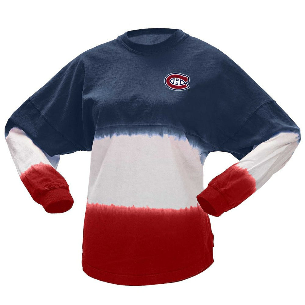 Montreal Canadiens Fanatics Women's Ombre Long Sleeve T-Shirt Navy/Red