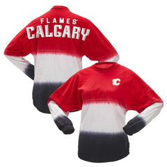Calgary Flames Fanatics Women's Ombre Long Sleeve T-Shirt Red/Black