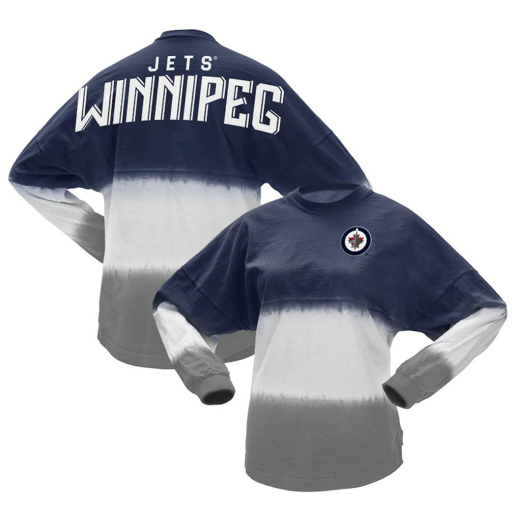 Winnipeg Jets Fanatics Women's Ombre Long Sleeve T-Shirt Blue/Gray