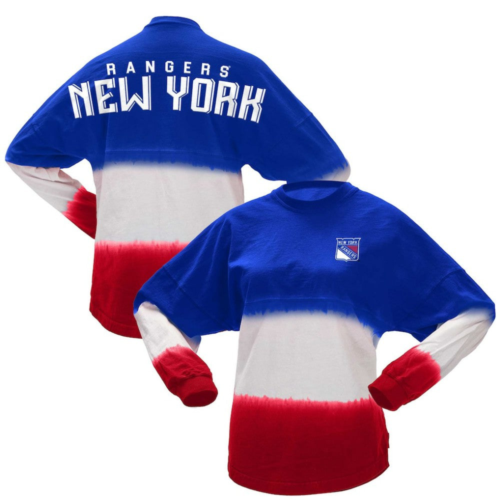 New York Rangers Fanatics Women's Ombre Long Sleeve T-Shirt Blue/Red