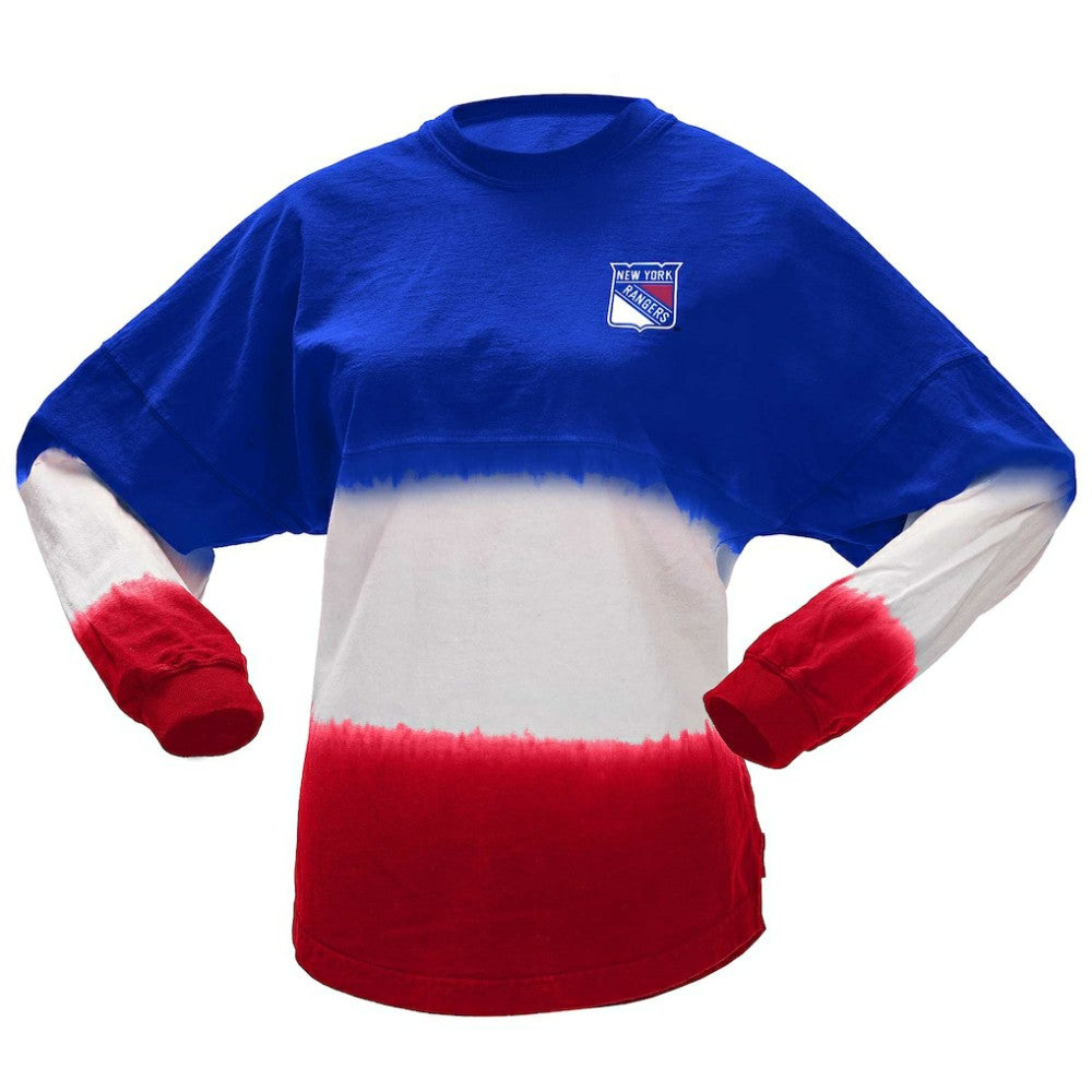 New York Rangers Fanatics Women's Ombre Long Sleeve T-Shirt Blue/Red