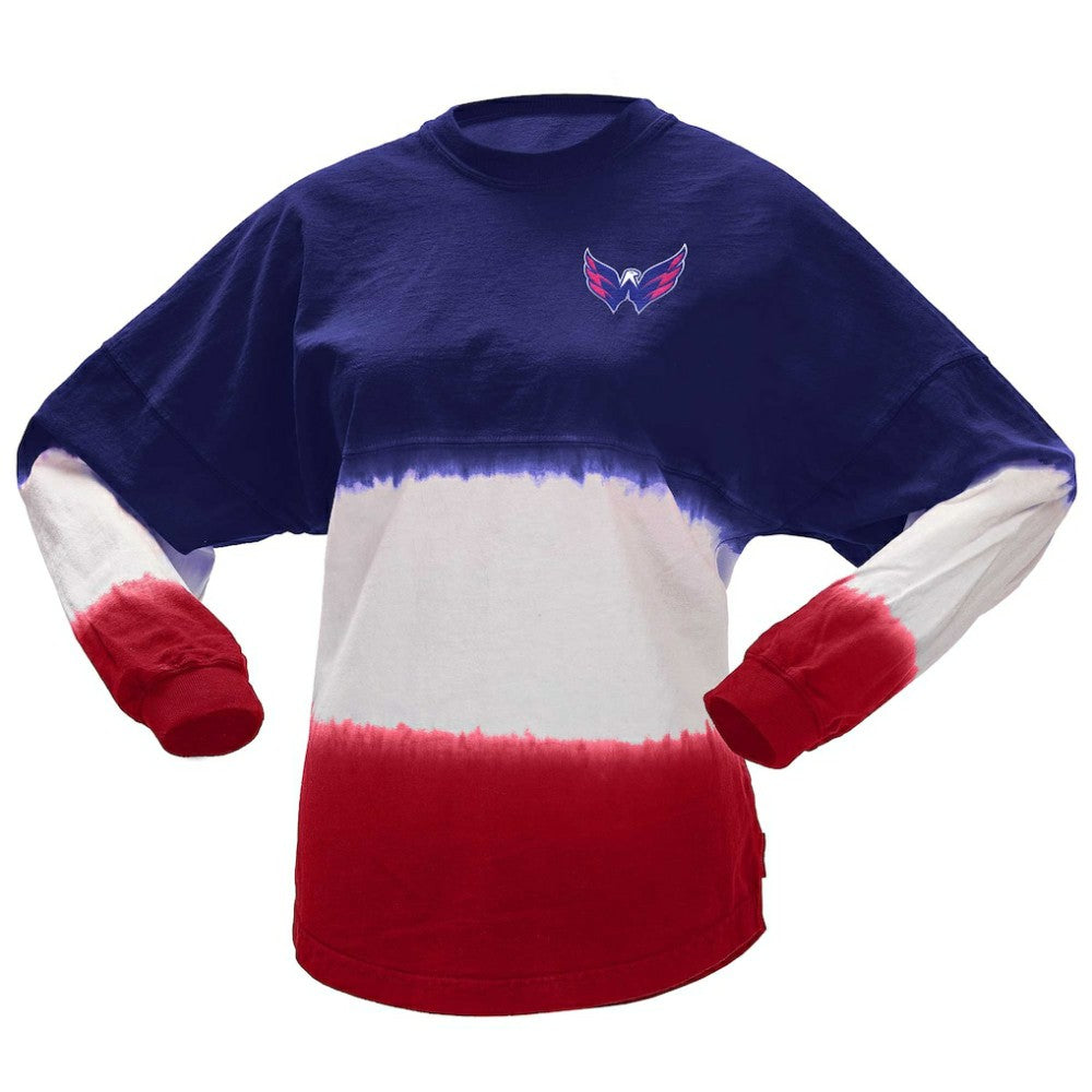 Washington Capitals Fanatics Women's Ombre Long Sleeve T-Shirt Navy/Red