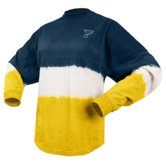 St. Louis Blues Fanatics Women's Ombre Long Sleeve T-Shirt Navy/Gold