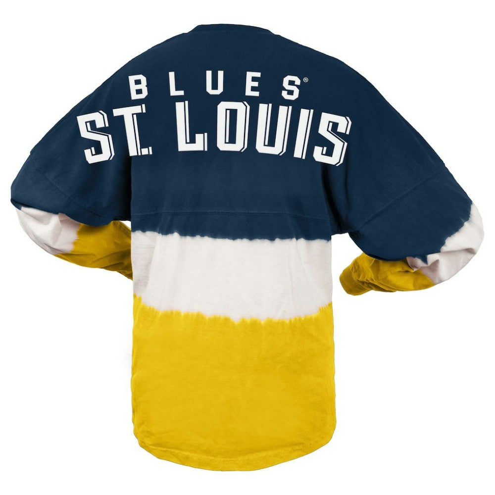 St. Louis Blues Fanatics Women's Ombre Long Sleeve T-Shirt Navy/Gold