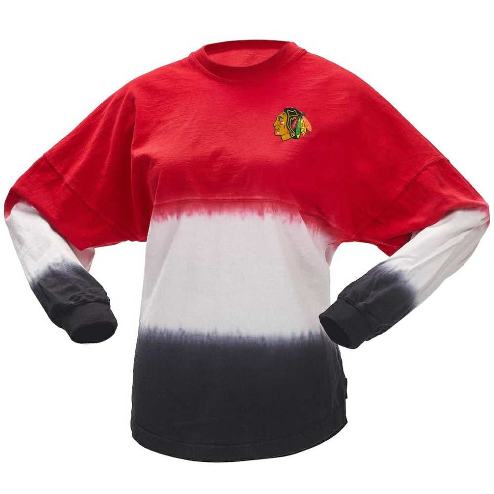 Chicago Blackhawks Fanatics Women's Ombre Long Sleeve T-Shirt Red/Black