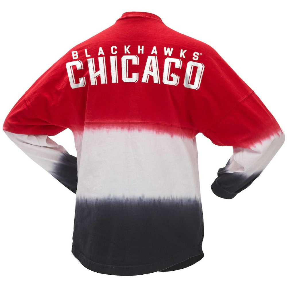 Chicago Blackhawks Fanatics Women's Ombre Long Sleeve T-Shirt Red/Black