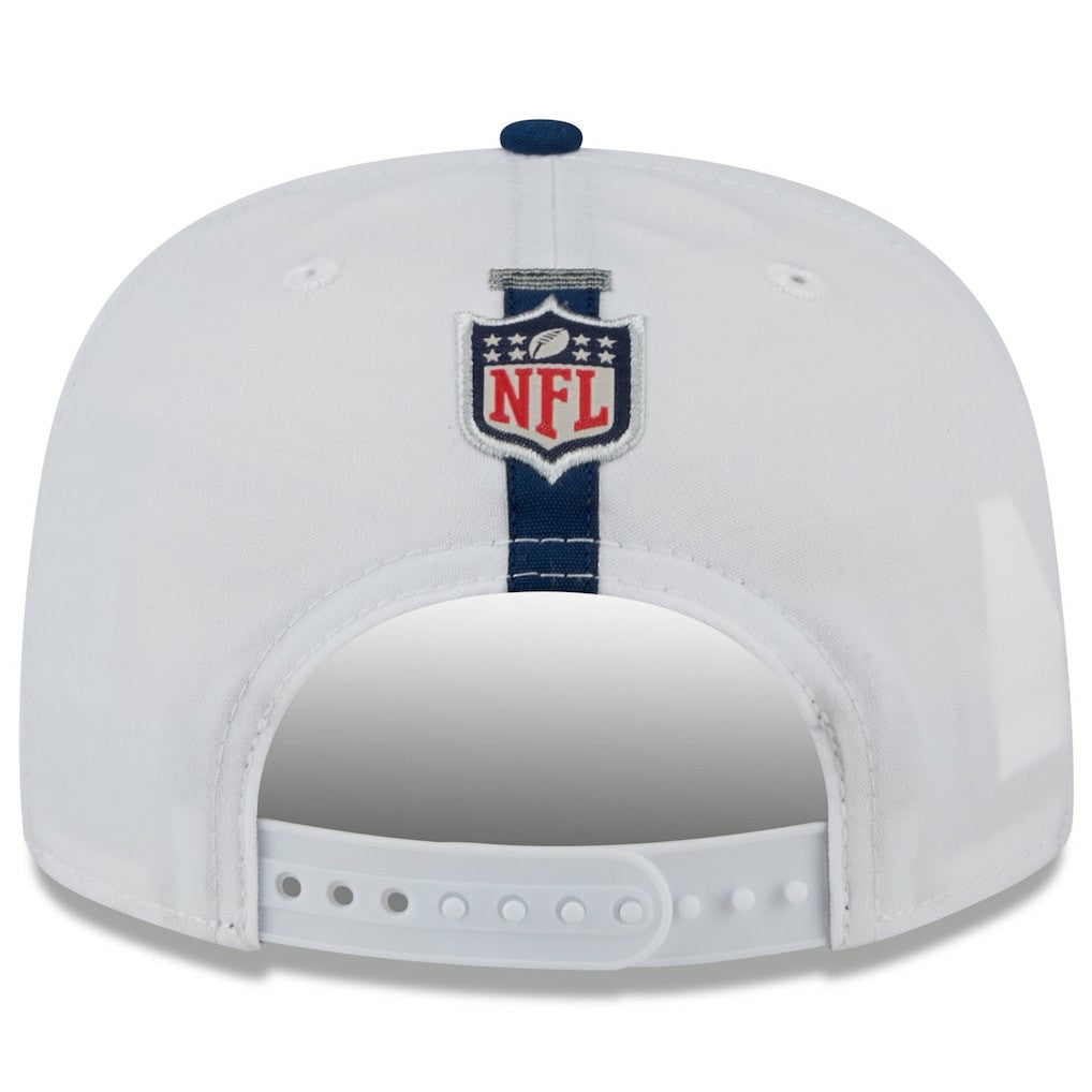 Dallas Cowboys New Era 2024 NFL Training Camp Golfer Snapback Hat - White/Navy on sale