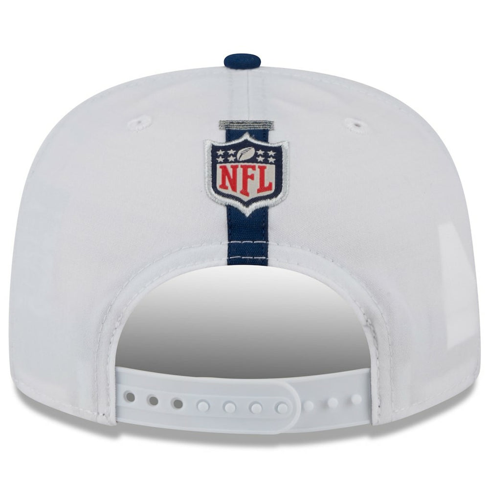 Dallas Cowboys New Era 2024 NFL Training Camp Golfer Snapback Hat - White/Navy on sale