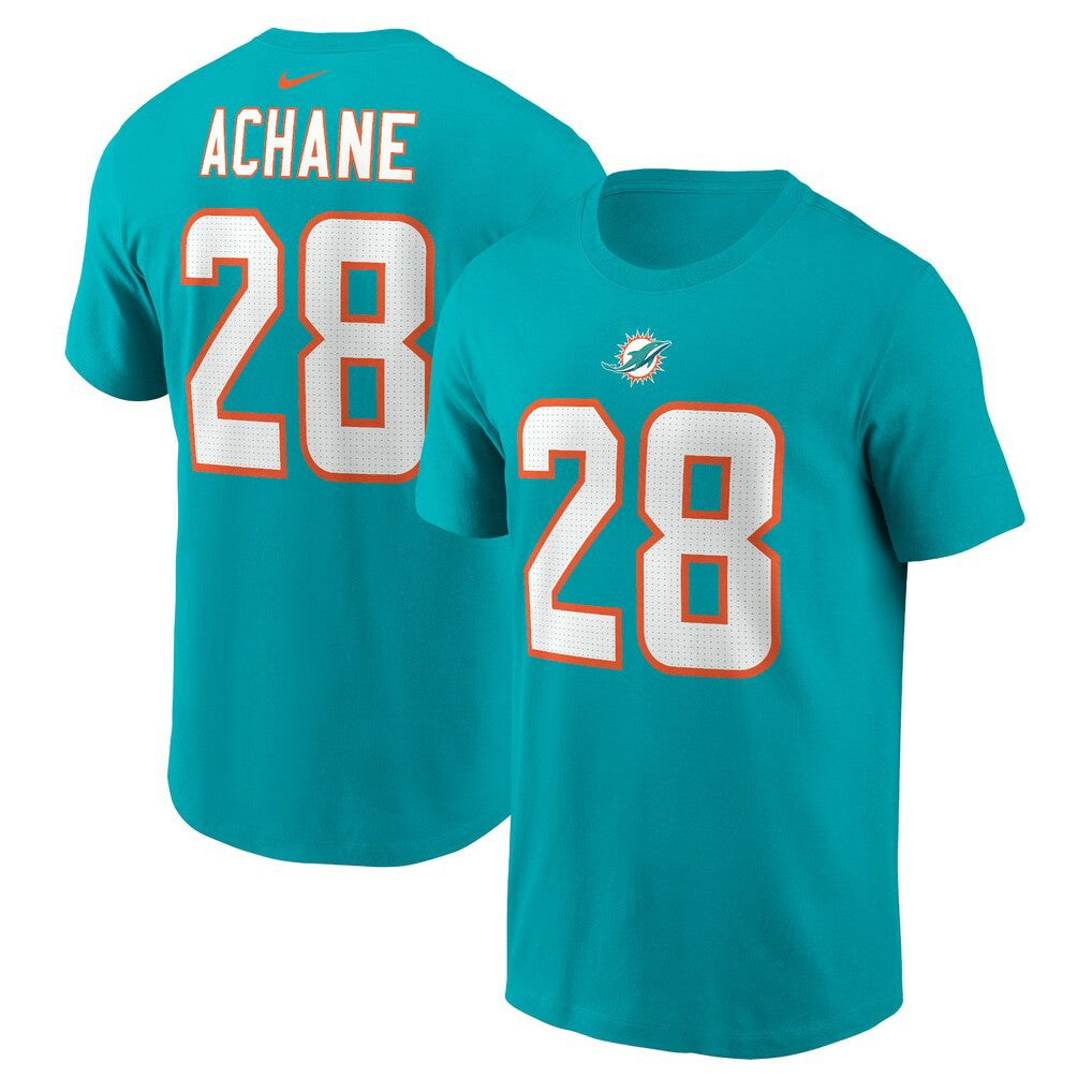 De’Von Achane Miami Dolphins Player Name & Number T-Shirt - Aqua | Nike for sale