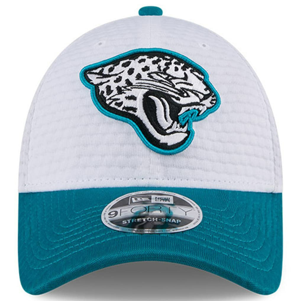 Jacksonville Jaguars New Era 2024 NFL Training Camp 9FORTY Adjustable Hat - White/Teal cheap