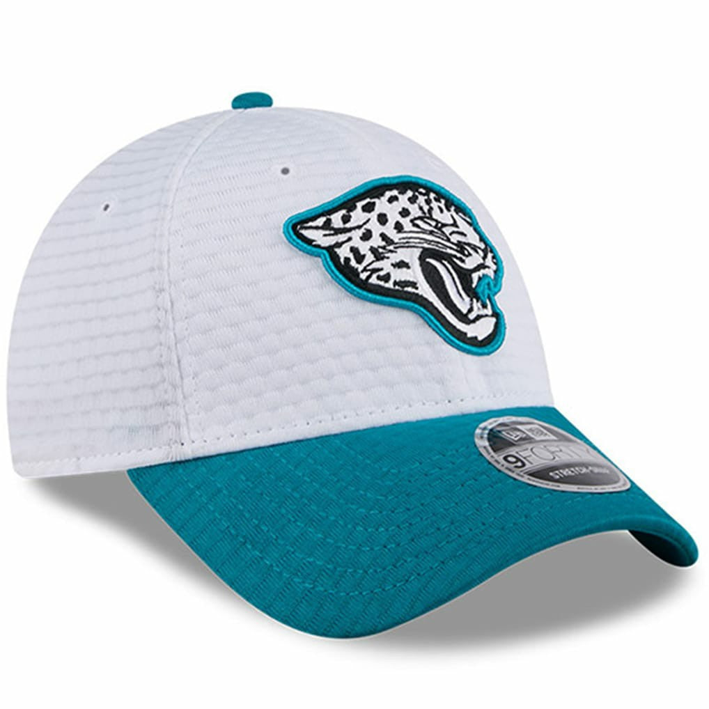 Jacksonville Jaguars New Era 2024 NFL Training Camp 9FORTY Adjustable Hat - White/Teal cheap