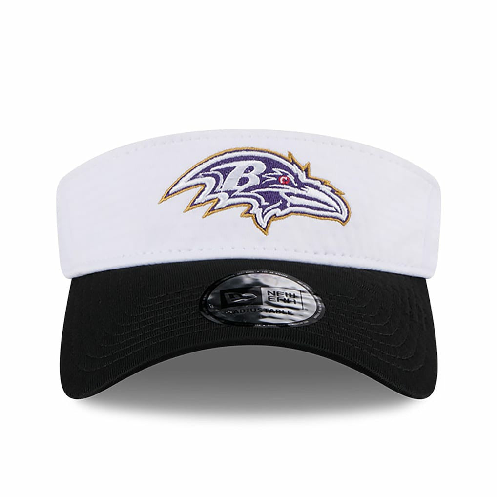 Baltimore Ravens New Era 2024 NFL Training Camp Adjustable Visor - White/Black on sale