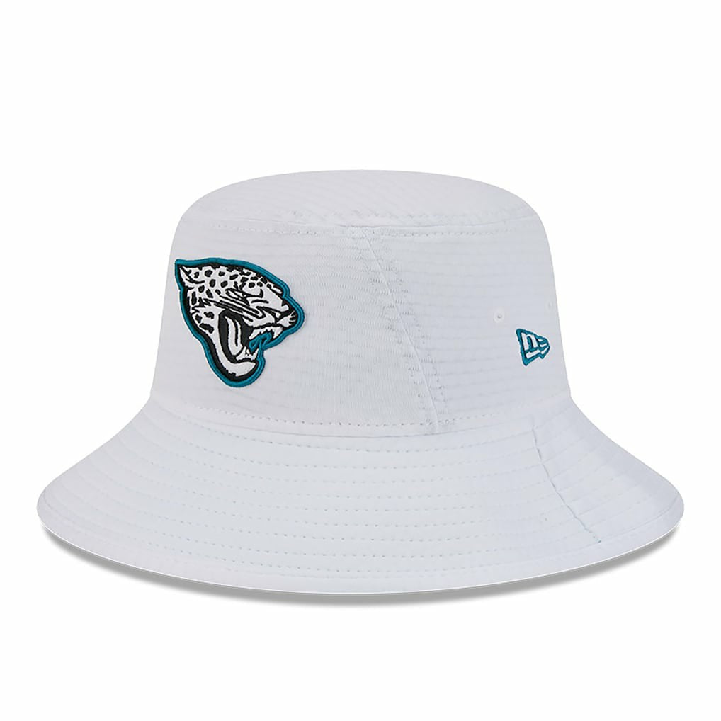 Jacksonville Jaguars New Era 2024 NFL Training Camp Stretch Bucket Hat - White sale