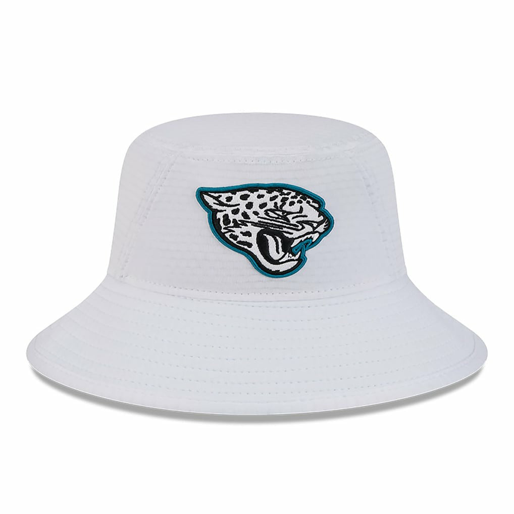 Jacksonville Jaguars New Era 2024 NFL Training Camp Stretch Bucket Hat - White sale