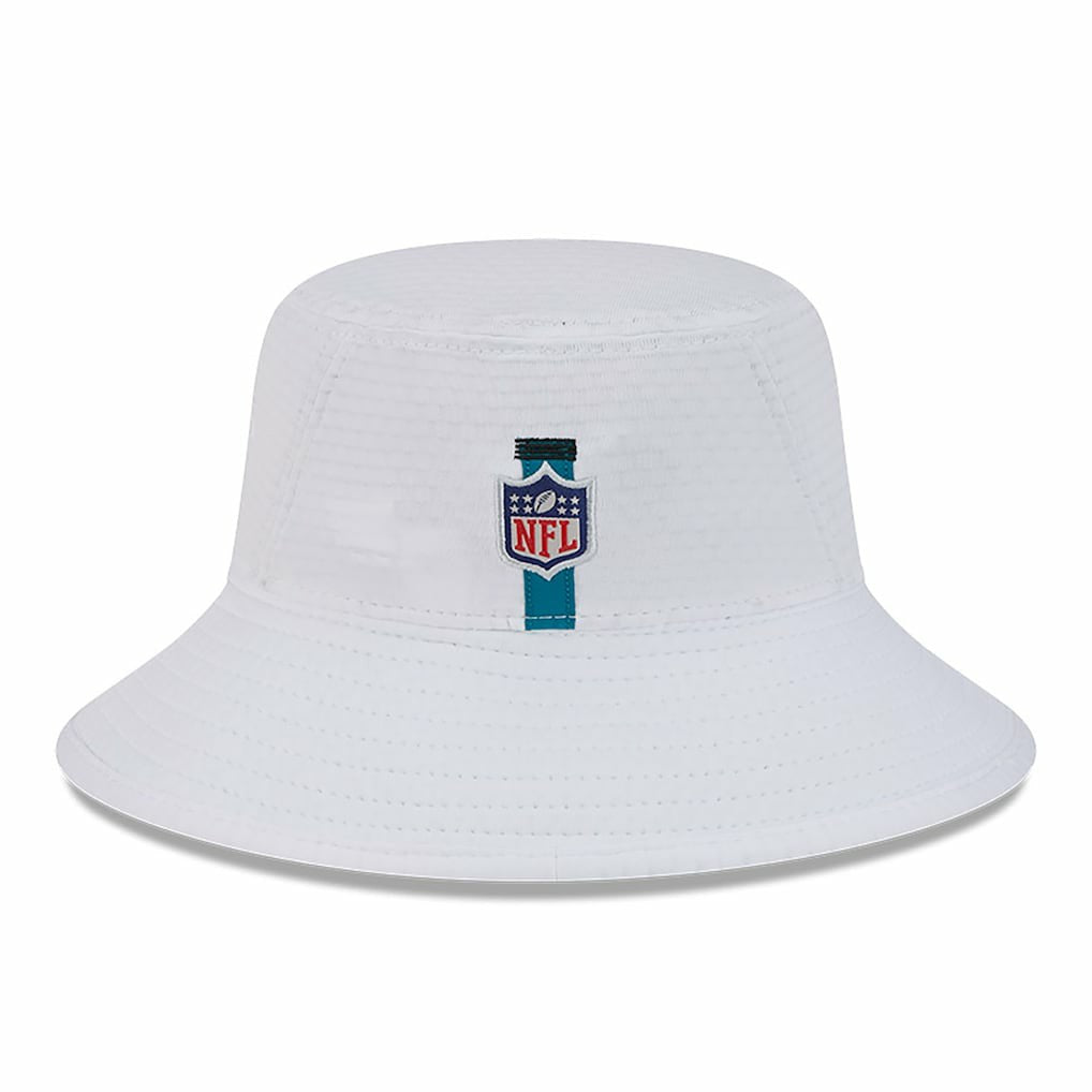 Jacksonville Jaguars New Era 2024 NFL Training Camp Stretch Bucket Hat - White sale