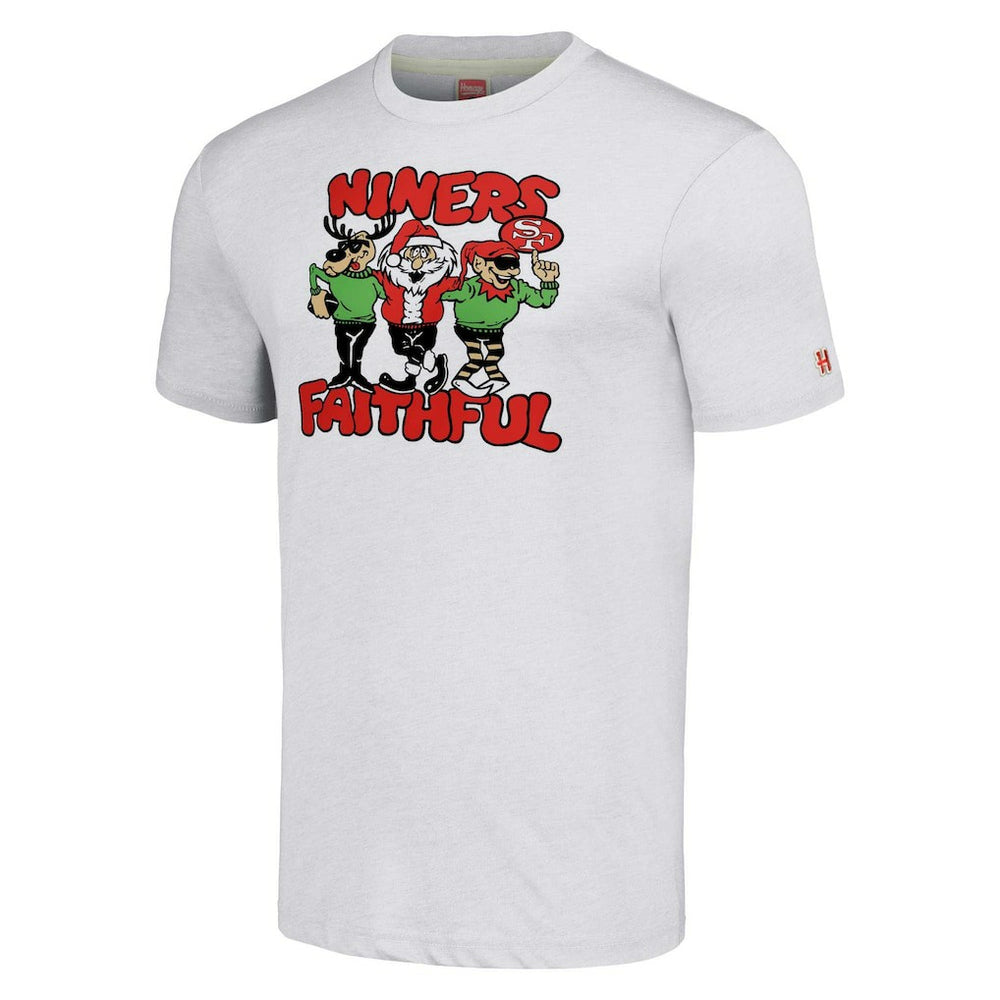 San Francisco 49ers Homage Unisex Holiday Tri-Blend T-Shirt - Gray sale
