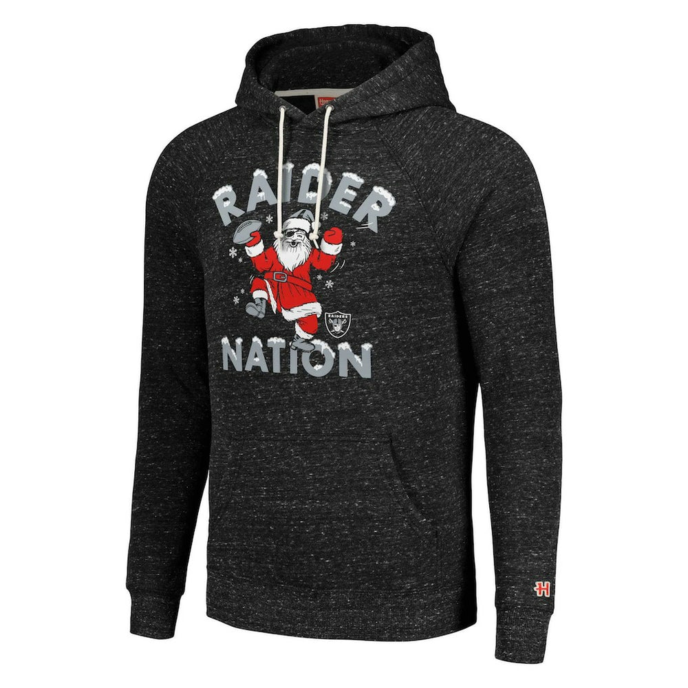 Las Vegas Raiders Homage Unisex Holiday Raglan Tri-Blend Pullover Hoodie - Black discount