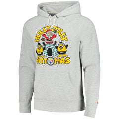 Pittsburgh Steelers Homage Unisex Holiday Raglan Tri-Blend Pullover Hoodie - Gray for sale