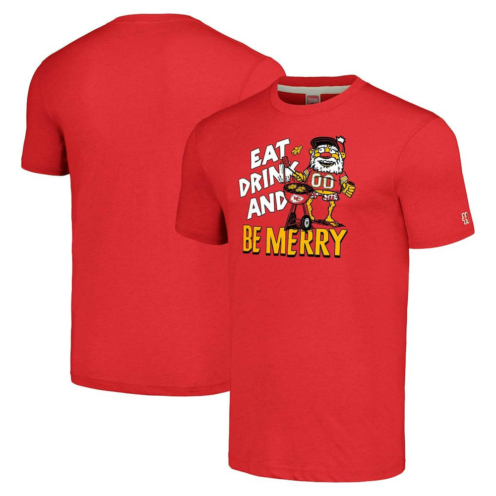 Kansas City Chiefs Homage Unisex Holiday Tri-Blend T-Shirt - Red sale