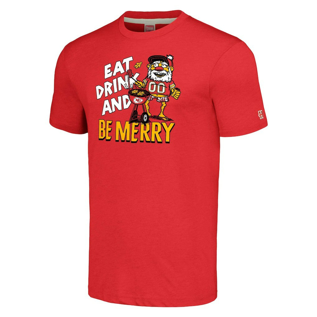 Kansas City Chiefs Homage Unisex Holiday Tri-Blend T-Shirt - Red sale