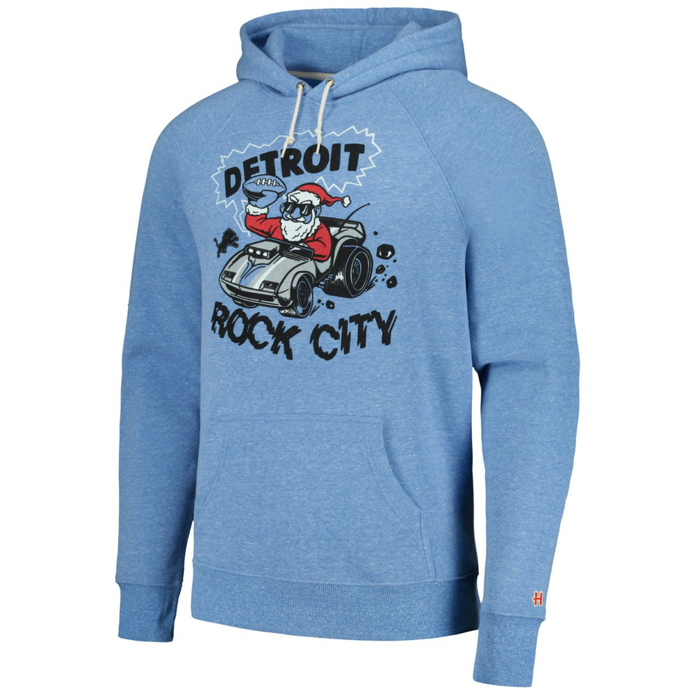Detroit Lions Homage Unisex Holiday Raglan Tri-Blend Pullover Hoodie - Light Blue cheap