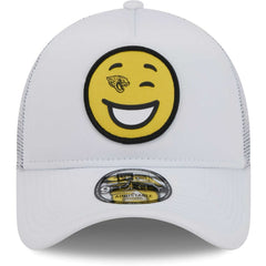 Jacksonville Jaguars New Era Happy A-Frame Trucker 9FORTY Snapback Hat - White discount