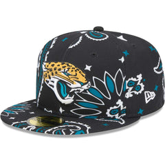 Jacksonville Jaguars New Era Paisley 59FIFTY Fitted Hat - Black cheap