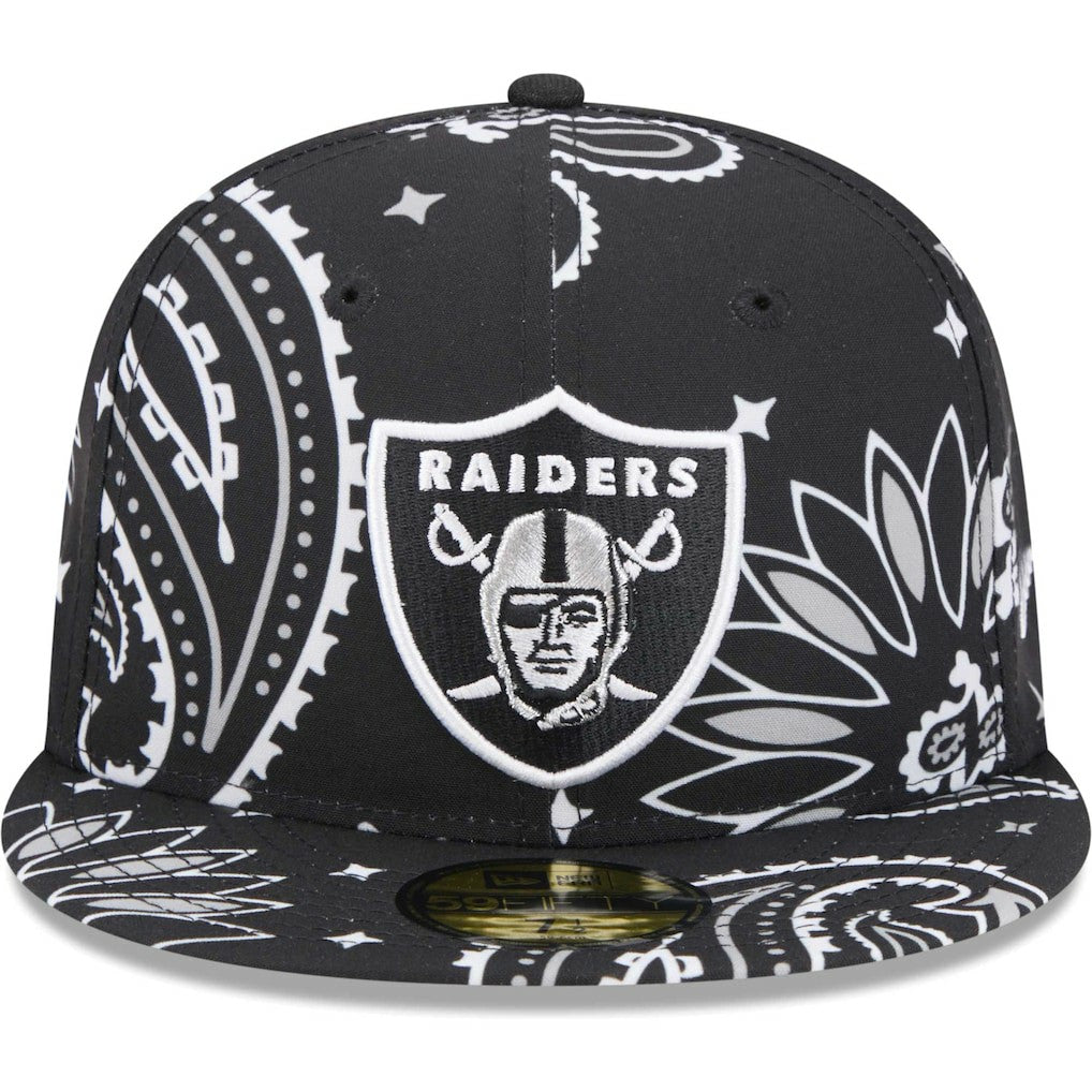 Las Vegas Raiders New Era Paisley 59FIFTY Fitted Hat - Black cheap