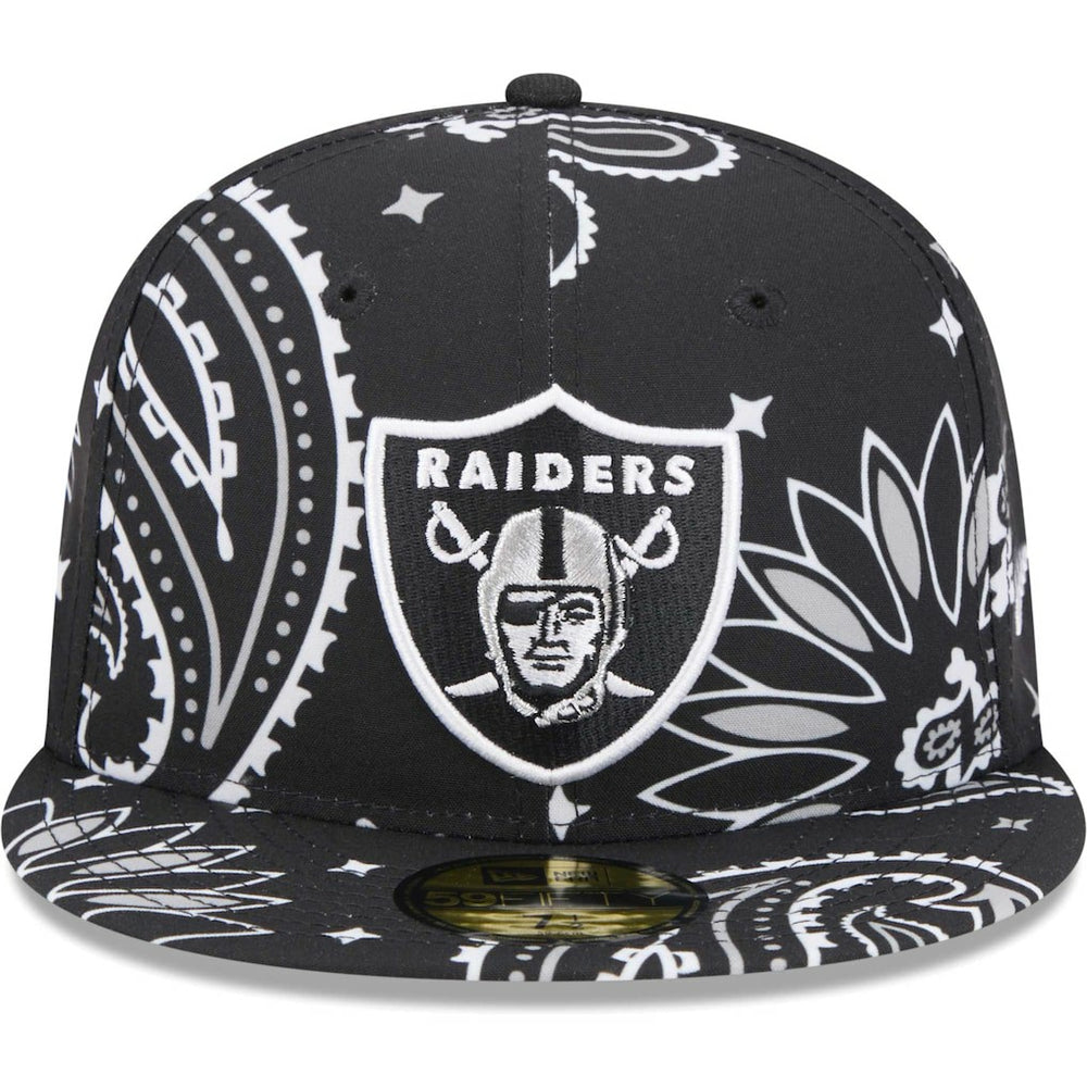 Las Vegas Raiders New Era Paisley 59FIFTY Fitted Hat - Black cheap