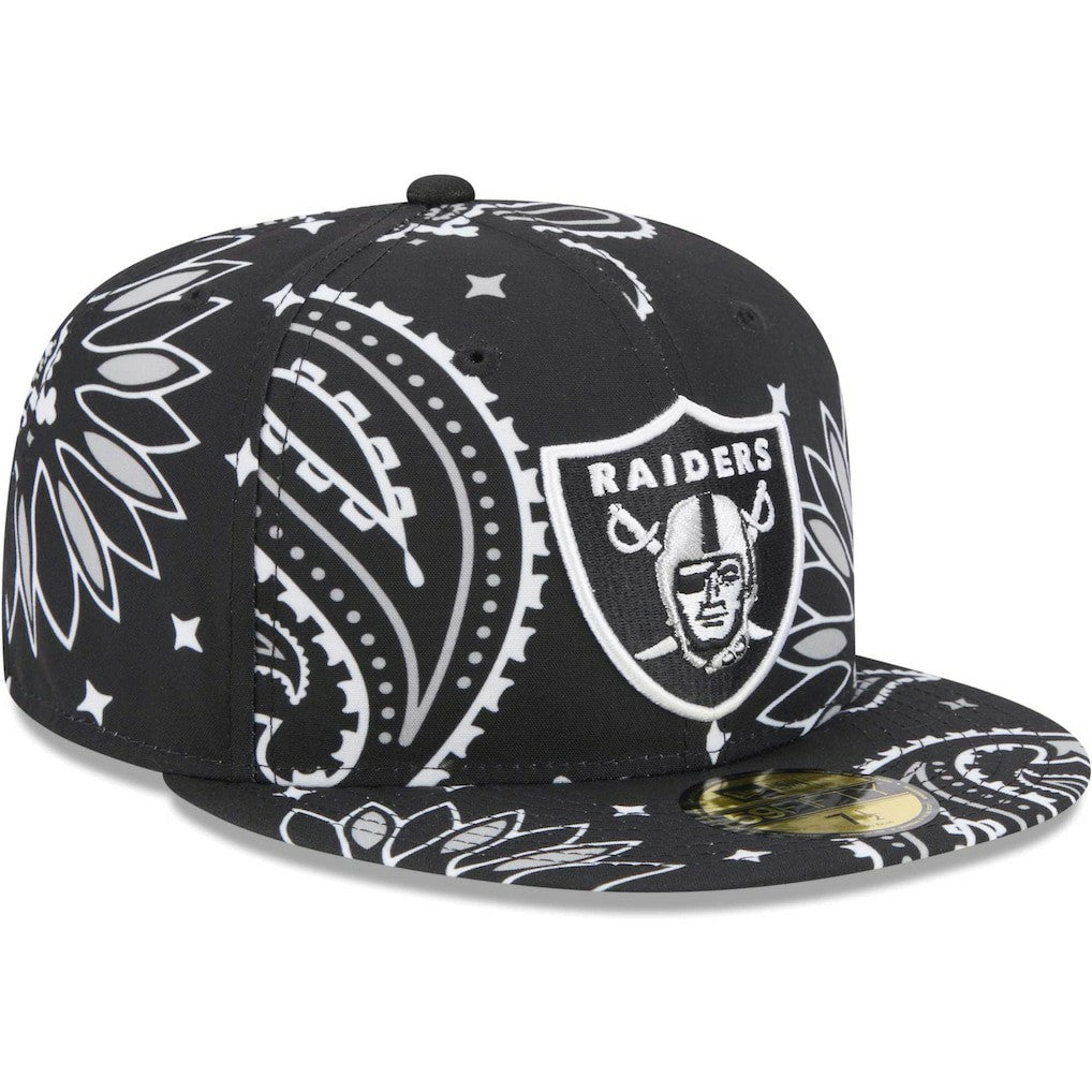 Las Vegas Raiders New Era Paisley 59FIFTY Fitted Hat - Black cheap