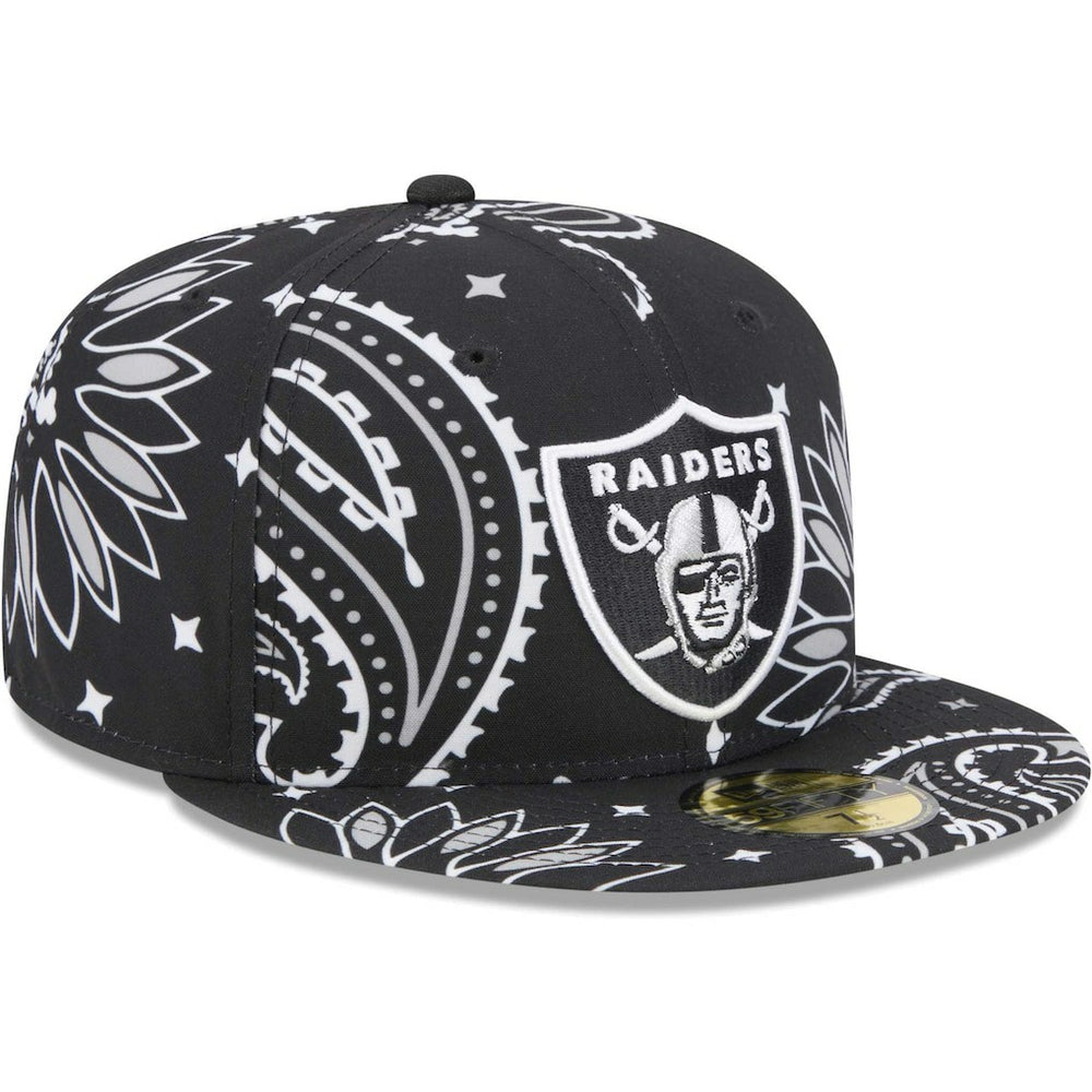 Las Vegas Raiders New Era Paisley 59FIFTY Fitted Hat - Black cheap
