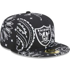 Las Vegas Raiders New Era Paisley 59FIFTY Fitted Hat - Black cheap