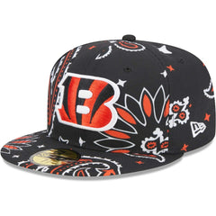 Cincinnati Bengals New Era Paisley 59FIFTY Fitted Hat - Black sale