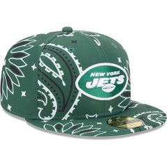 New York Jets New Era Paisley 59FIFTY Fitted Hat - Green for sale