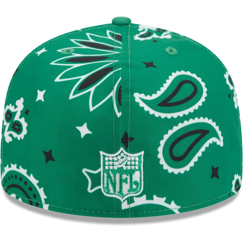 Philadelphia Eagles New Era Throwback Paisley 59FIFTY Fitted Hat - Kelly Green discount