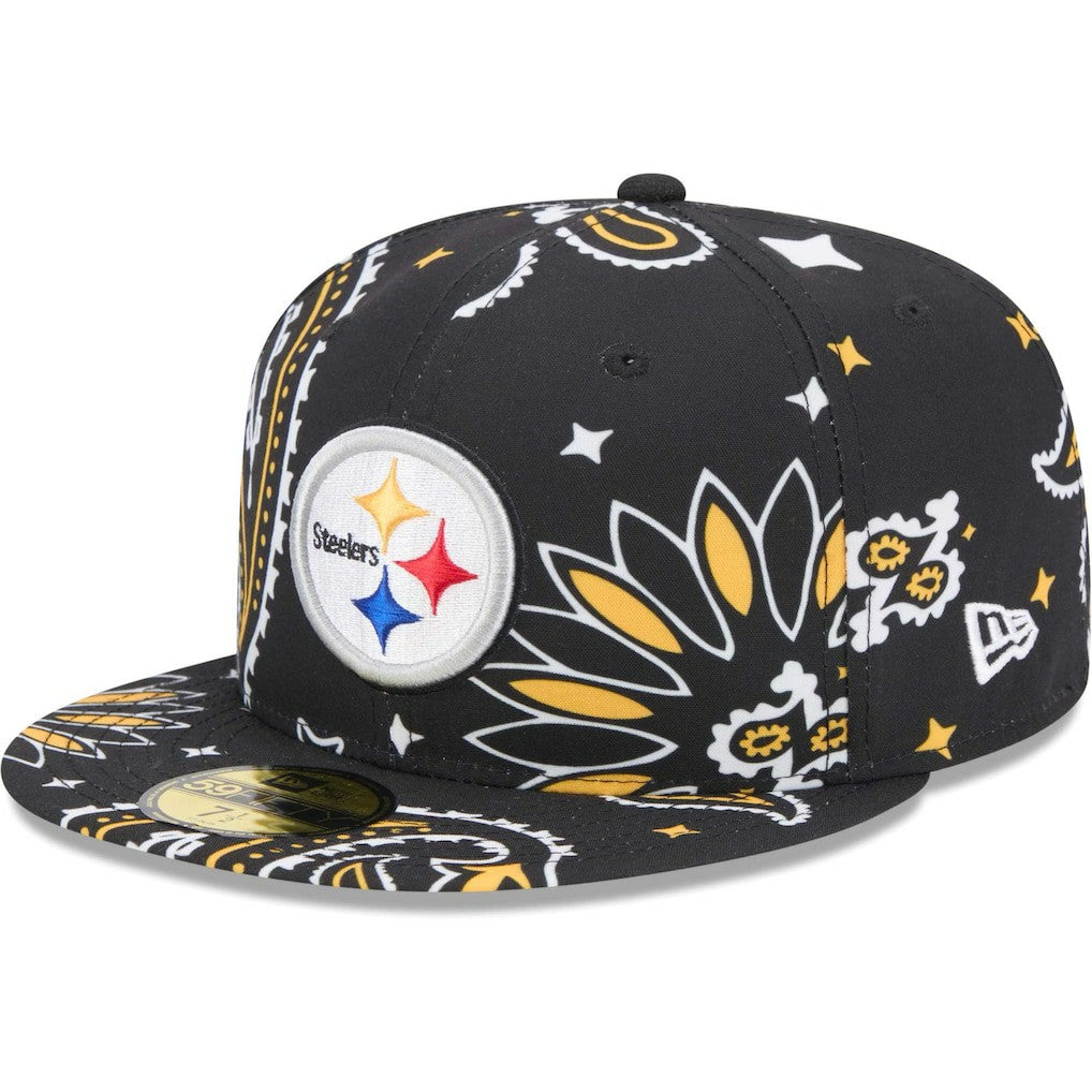 Pittsburgh Steelers New Era Paisley 59FIFTY Fitted Hat - Black sale