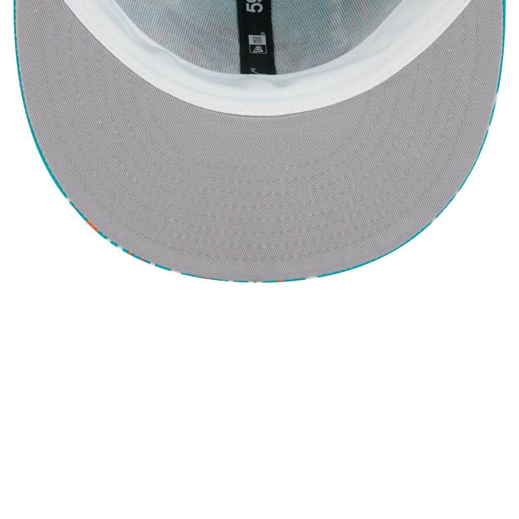 Miami Dolphins New Era Paisley 59FIFTY Fitted Hat - Aqua sale