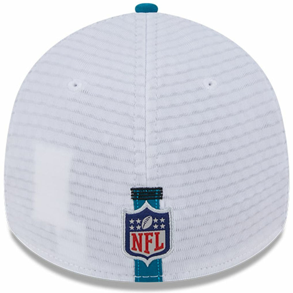 Jacksonville Jaguars New Era 2024 NFL Training Camp 39THIRTY Flex Hat - White/Teal discount