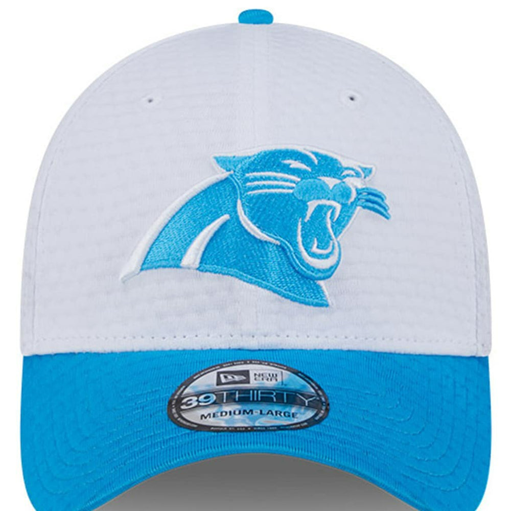 Carolina Panthers New Era 2024 NFL Training Camp 39THIRTY Flex Hat - White/Blue discount