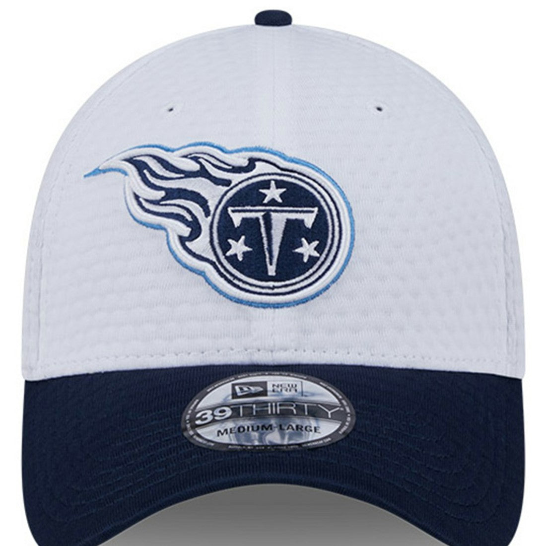 Tennessee Titans New Era 2024 NFL Training Camp 39THIRTY Flex Hat - White/Navy outlet