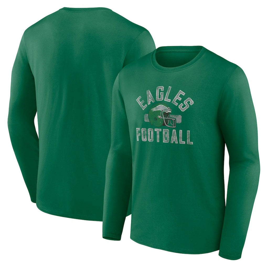 Philadelphia Eagles Gridiron Classics Retro Block Long Sleeve T-Shirt - Kelly Green on sale