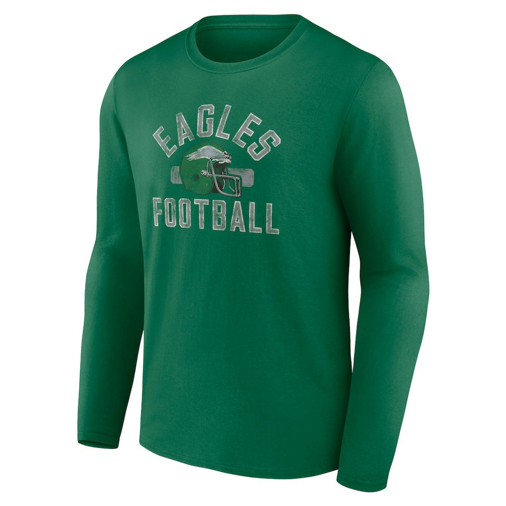 Philadelphia Eagles Gridiron Classics Retro Block Long Sleeve T-Shirt - Kelly Green on sale