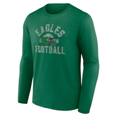 Philadelphia Eagles Gridiron Classics Retro Block Long Sleeve T-Shirt - Kelly Green on sale