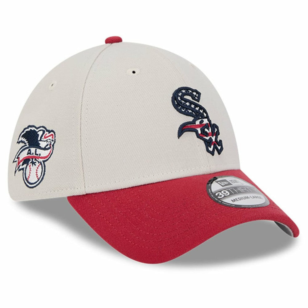 Chicago White Sox 2024 Fourth of July 39THIRTY Flex Hat - Khaki/Red | New Era