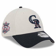 Colorado Rockies 2024 Fourth of July 39THIRTY Flex Hat - Khaki/Black | New Era
